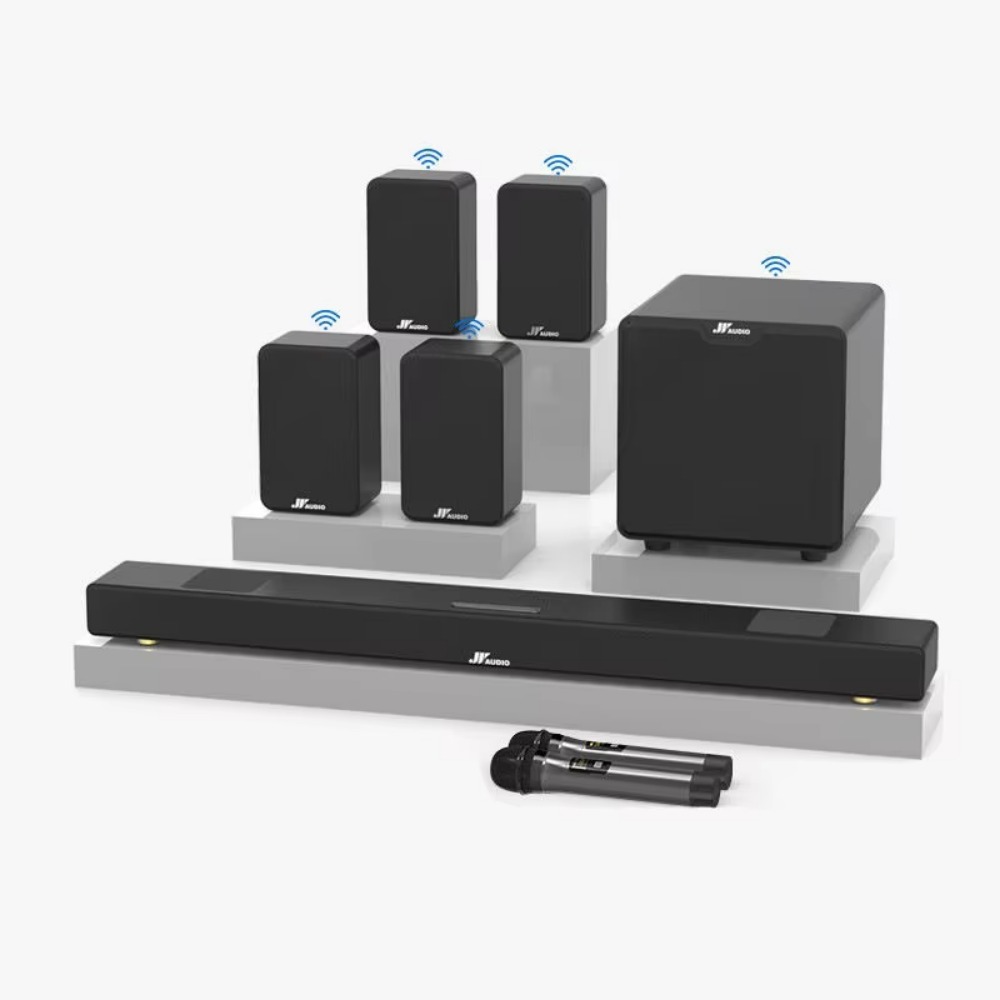 Home Theater System 7.1 Surround Sound - Subwoofer and 2 Pairs of Surround