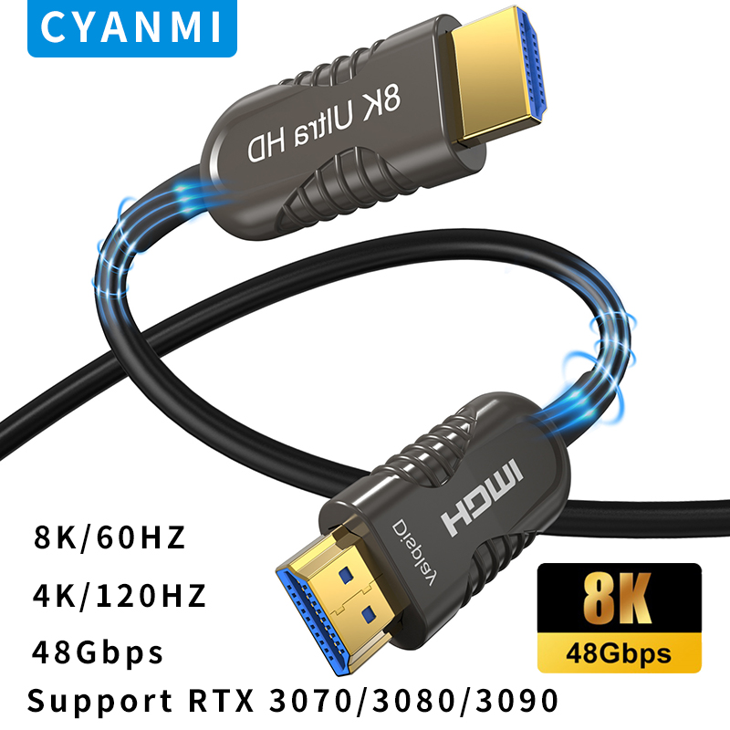 Hdmi 2.1 Cable 8K 60Hz 48Gbps Earc - 8K HDMI 2.1 Cable Optical Fiber