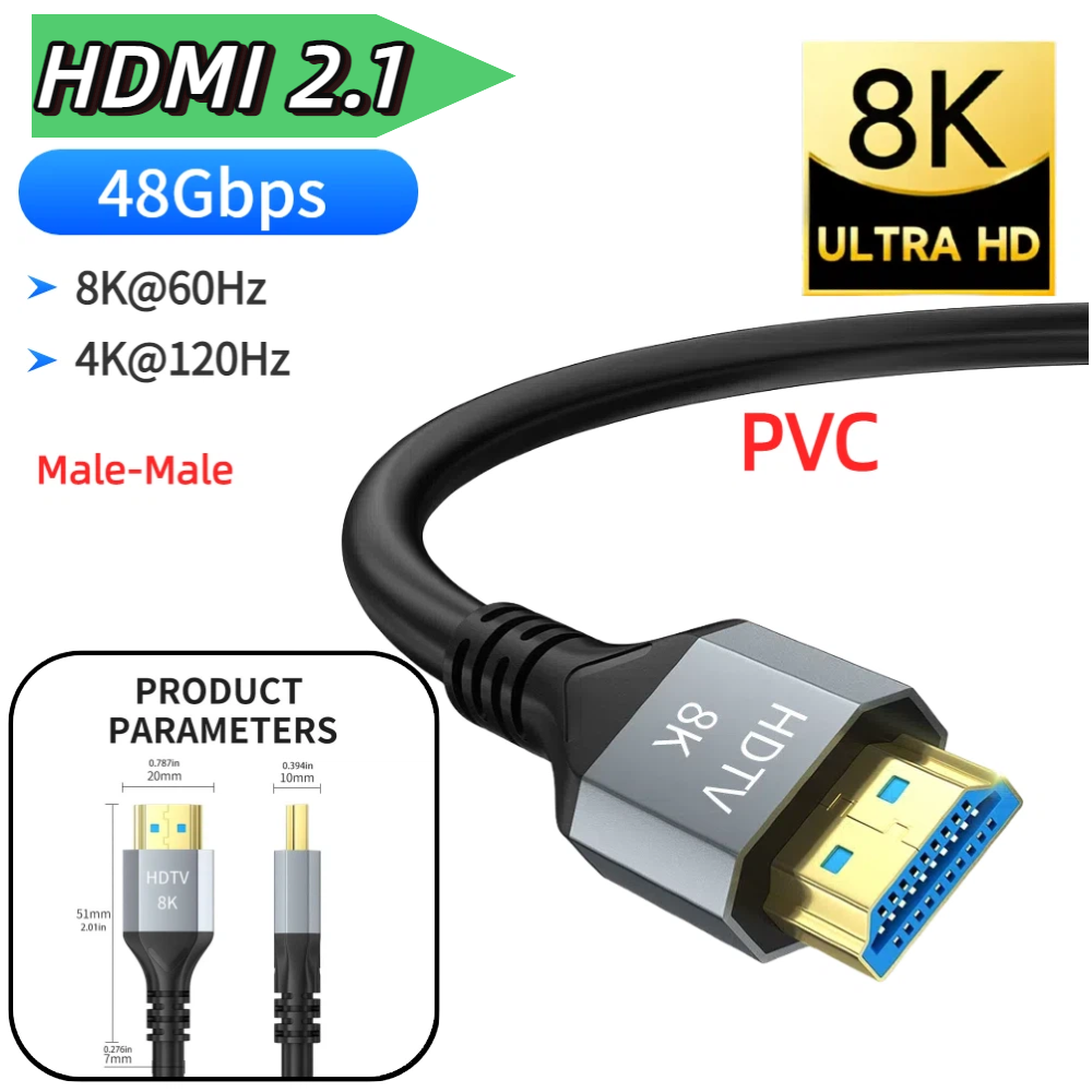 Hdmi 2.1 Cable 8K 60Hz 48Gbps Earc - 8K HDMI Cable HDMI 2.1 8K@60Hz