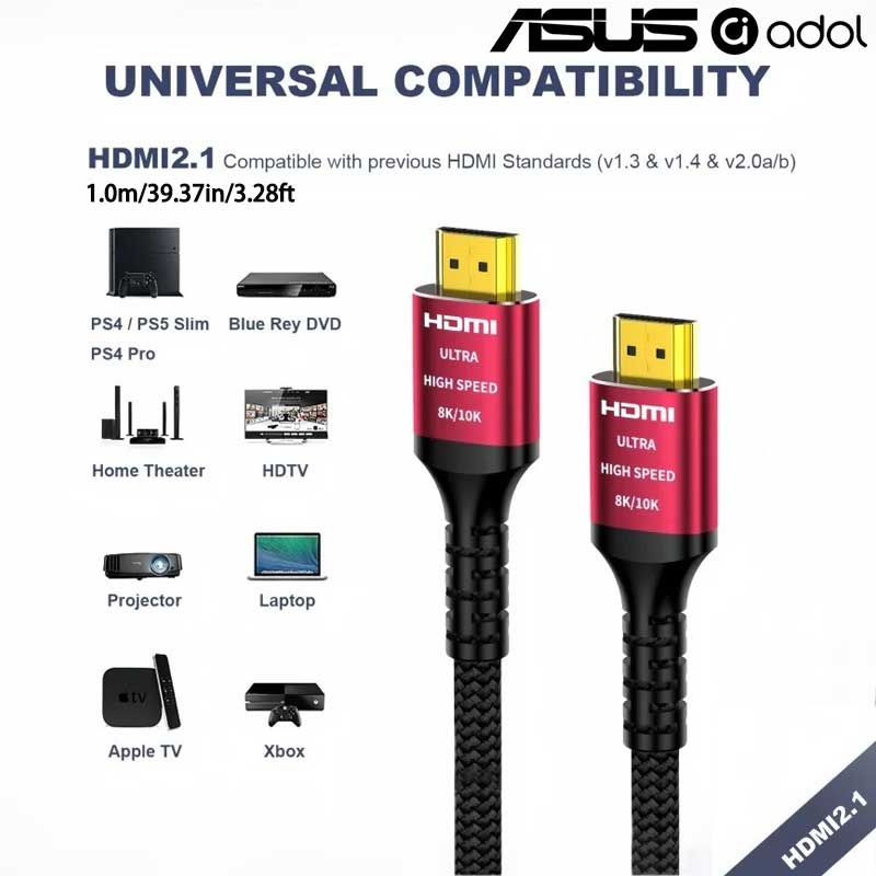ASUS 8K 60Hz Ultra High Speed  - Hdmi 2.1 Cable 8K 60Hz 48Gbps Earc review and price