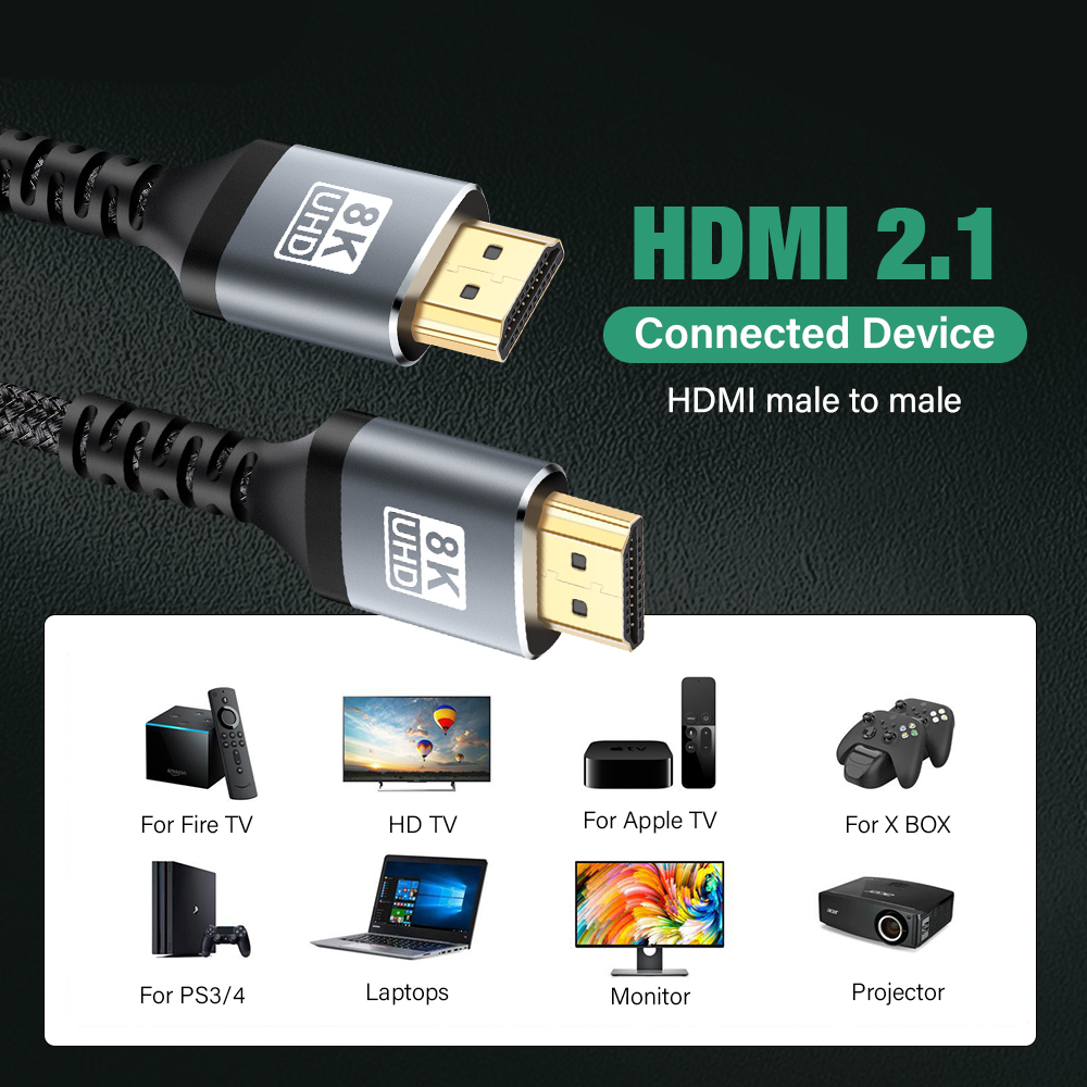 8K HDMI 2.1 Cable 48Gbps 8K@60 - Hdmi 2.1 Cable 8K 60Hz 48Gbps Earc review and price