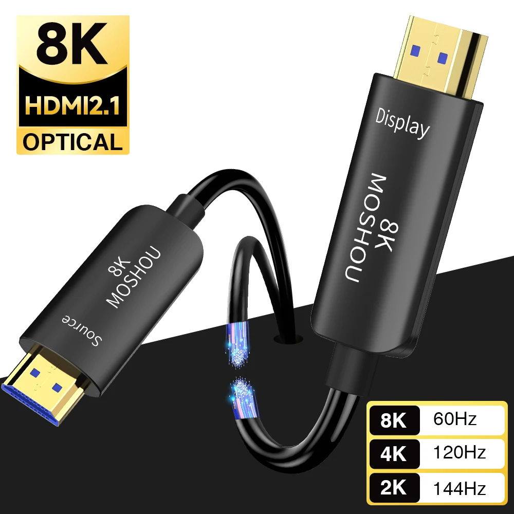 MOSHOU 8K Optical Fiber HDMI 2 - Hdmi 2.1 Cable 8K 60Hz 48Gbps Earc review and price